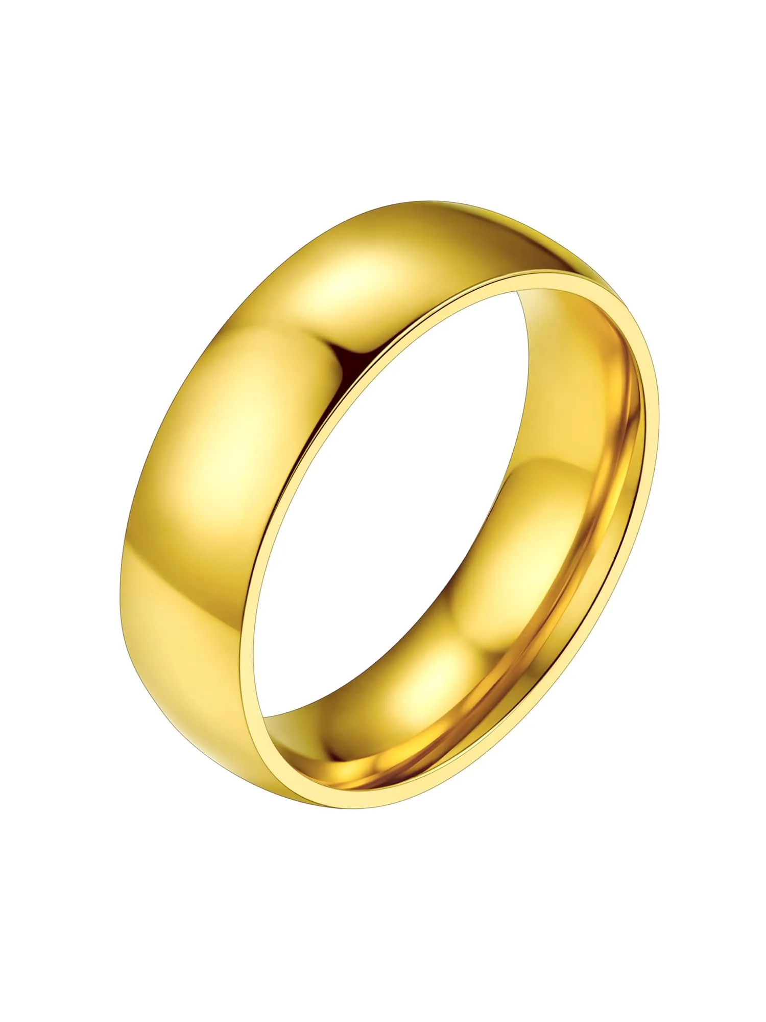 PROSTEEL Anello a Fascia in Acciaio Inossidabile Color Oro, Misura 9 - immagine 1