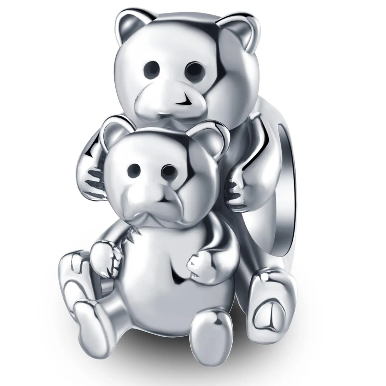 GLOWDAS Orsacchiotto Mamma e Bambino Charm in Argento Sterling 925 per Bracciale Pandora - immagine 1