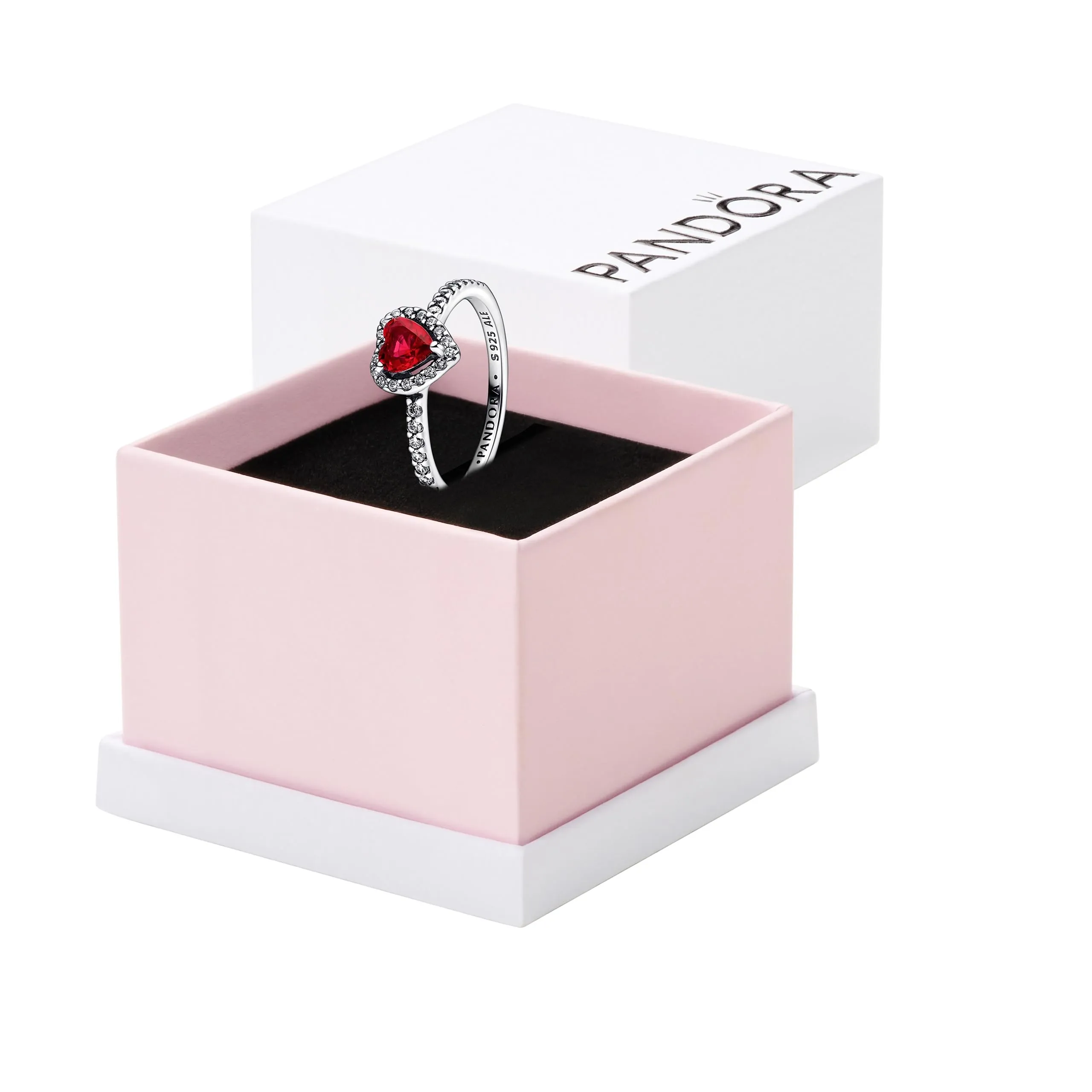 Pandora Timeless Anello con cuore in argento sterling, cristallo rosso ciliegia Jubilee e zirconi cubici, 48 - immagine 1