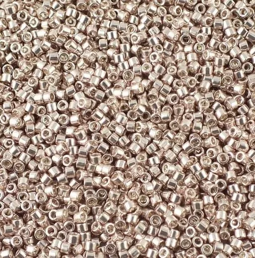 Miyuki Delica DB0417 Perline misura 11/0 (1,6 mm), acciaio galvanizzato rosato, 5 g - immagine 1