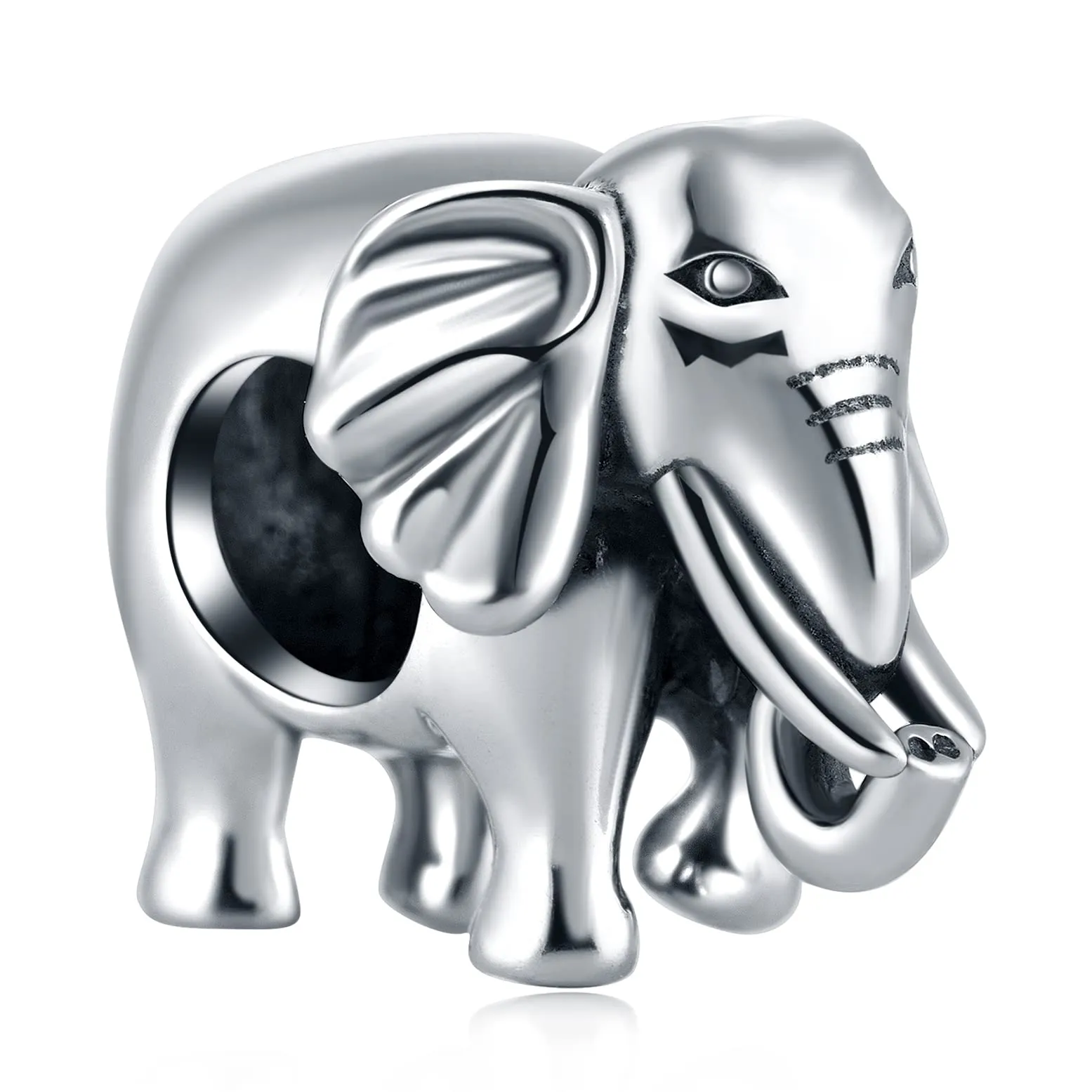 GLOWDAS Ellie the Elephant Charm, 925 Sterling Silver, Fits Pandora Bracelets and Necklaces - immagine 1