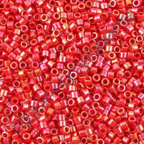 Miyuki Delica Seed Beads 11/0, Rosso Opaco AB #DB0162, 5g, Glass - immagine 1