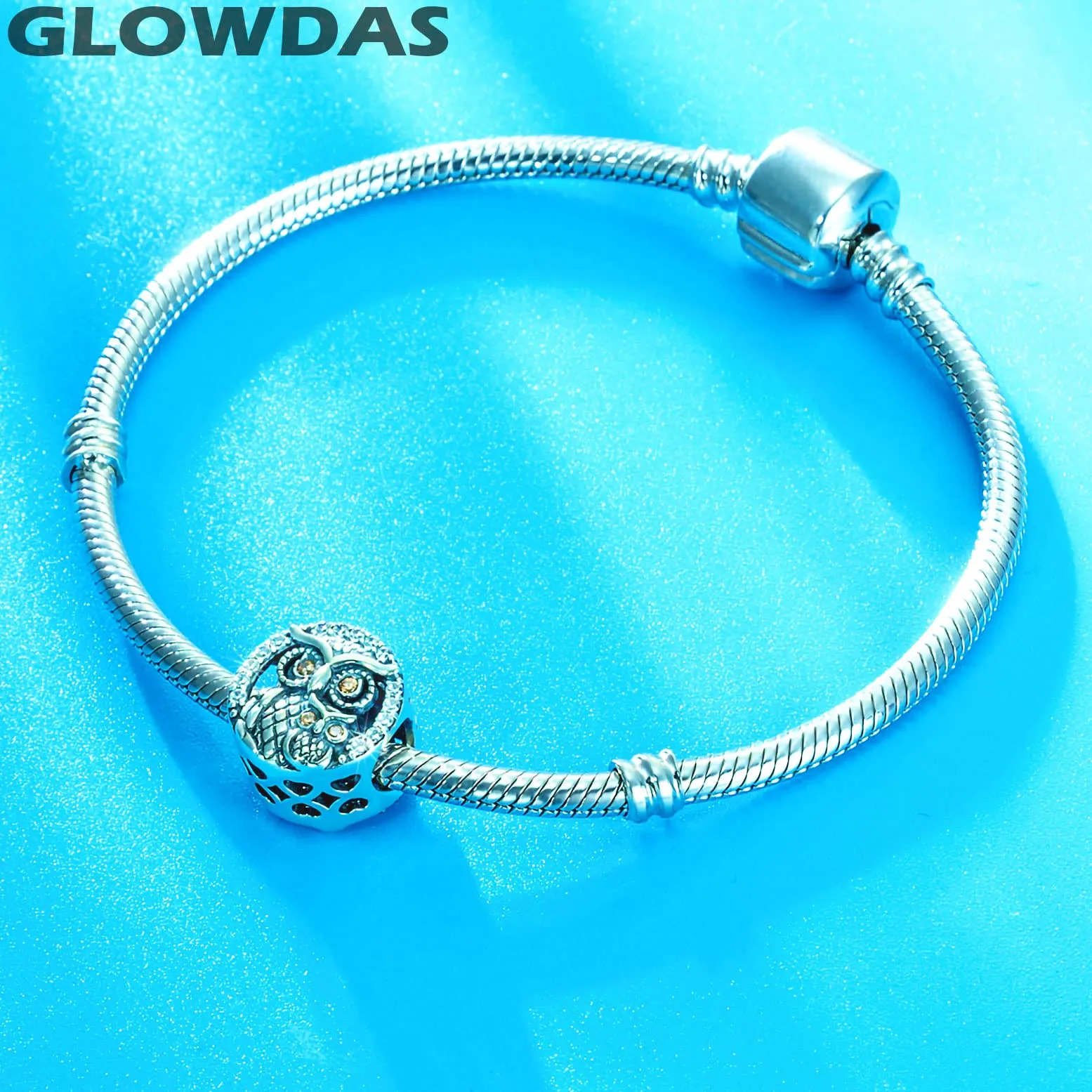 GLOWDAS Charms Gufi Madre e Bambino in Argento Sterling 925 e Zirconia Cubica, Compatibili con Pandora - immagine 5