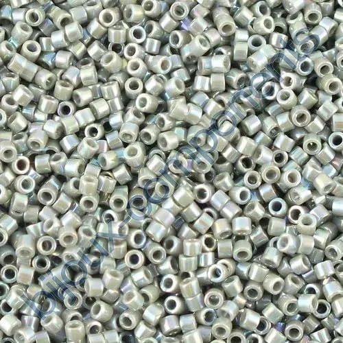 Miyuki Delica Seed Beads 11/0, Grigio Opaco AB (#DB0168), 5g, Vetro Giapponese - immagine 1