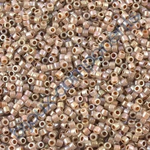 Miyuki Delica Seed Beads 11/0, Opal Inside Dyed Cocoa AB #DB1749, 5g - immagine 1