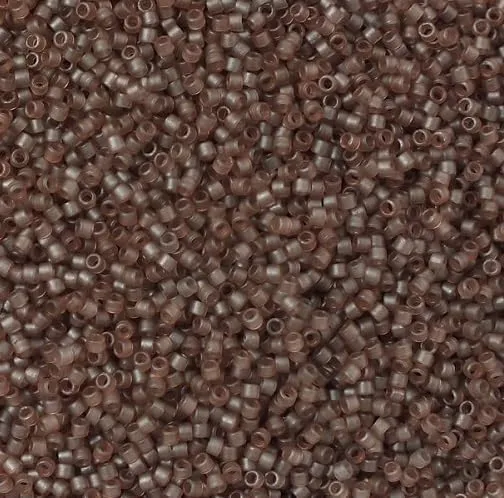 Miyuki Delica Seed Beads 11/0, Chocolate Semi-Opaque Transparent (#DB0772), 5g, Glass - immagine 1