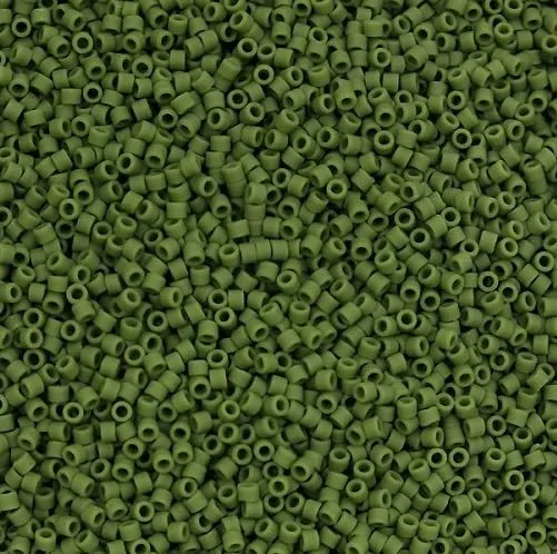 Miyuki Delica Seed Beads 11/0 Matte Olive Green DB1585 5g - immagine 1
