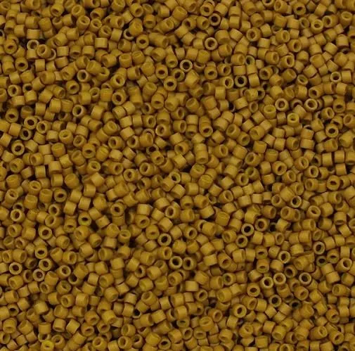 Miyuki Delica Seed Beads 11/0, Opaque Mustard (#DB0665), 5g, Glass - immagine 1