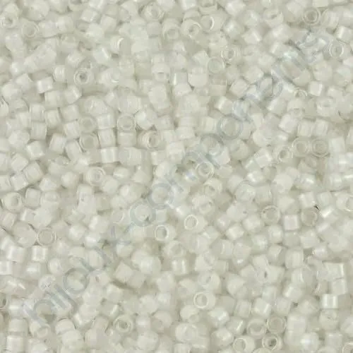 Miyuki Delica Seed Beads 11/0, Inside Dyed White AB (#DB0066), 5g, Japanese Glass - immagine 1