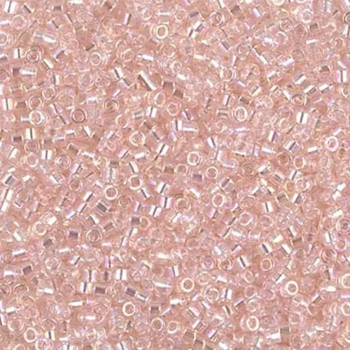 Miyuki Delica Seed Beads 11/0 Transparent Peach AB DB1243, 5g, Japanese Glass - immagine 1