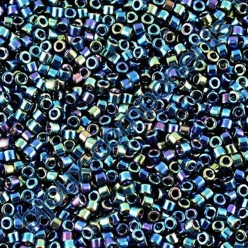 Miyuki Delica Seed Beads 11/0, Nero AB (#DB0005), 5g, Glass - immagine 1