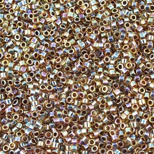 Miyuki Delica Seed Beads 11/0 Root Beer Amber AB #DB0087, 5g, Glass - immagine 1