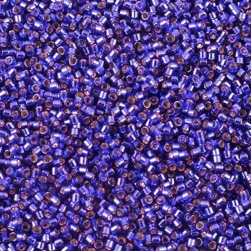 Miyuki Delica DB0610 Glass Beads 11/0 Silver Lined Violet Dyed, 5g - immagine 1