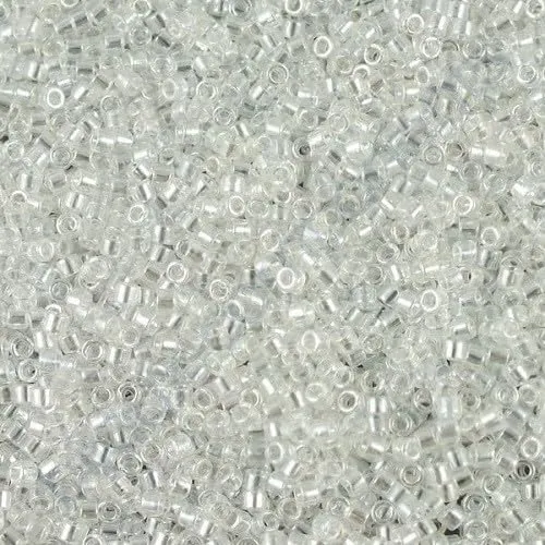 Miyuki Delica Seed Beads 11/0, Crystal Luster (#DB0050), 5g, Japanese Glass - immagine 1