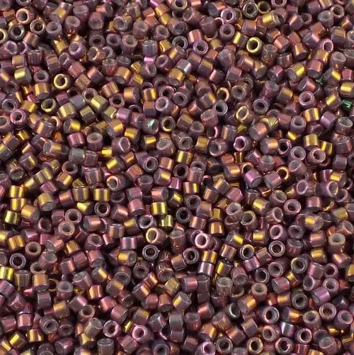 Miyuki Delica Seed Beads 11/0, Metallic Tea Berry Luster (#DB1013), 5g, Glass - immagine 1