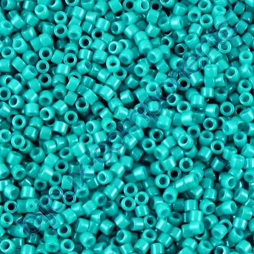 Miyuki Delica Seed Beads 11/0, Opaque Turquoise Green Dyed #DB0658, 5g, Glass - immagine 1