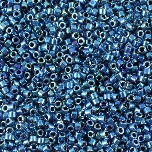 Miyuki Delica Seed Beads 11/0, Sparkling Blue Lined Crystal (#DB0905), 5g, Japanese Glass - immagine 1