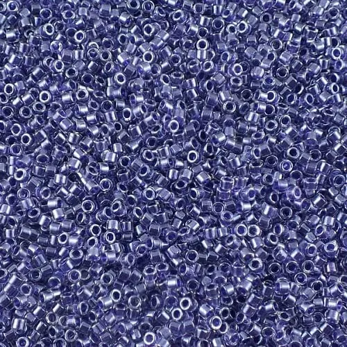 Miyuki Delica Perline per conteria, misura 11/0, Cristallo sfaccettato viola brillante #DB0923, Vetro Giapponese, 5g - immagine 1