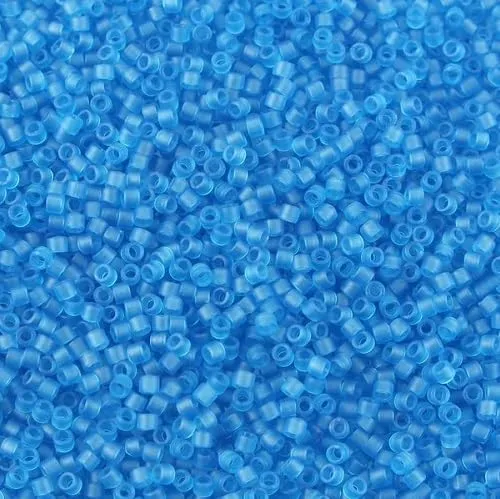 Miyuki Delica Seed Beads 11/0 Matte Transparent Capri Blue #DB0768, 5g - immagine 1