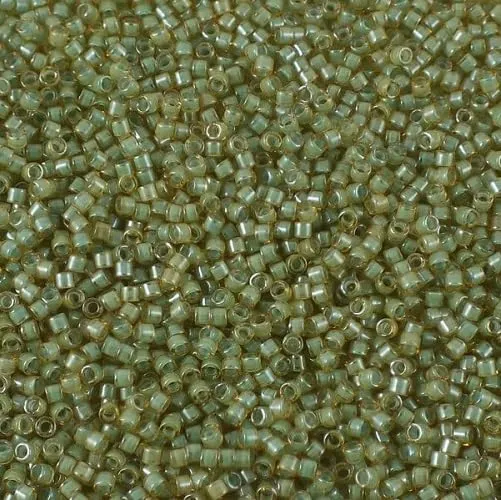 Miyuki Delica Seed Beads 11/0, Luminous Asparagus Green (#DB2052), 5g, Glass - immagine 1