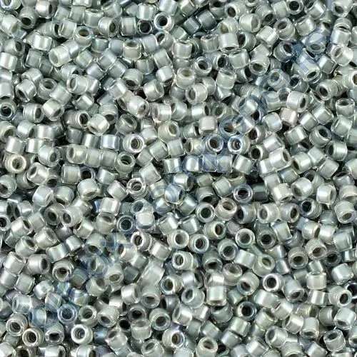 Miyuki Delica Seed Beads 11/0, Grey AB (#DB0081), 5g, Glass - immagine 1