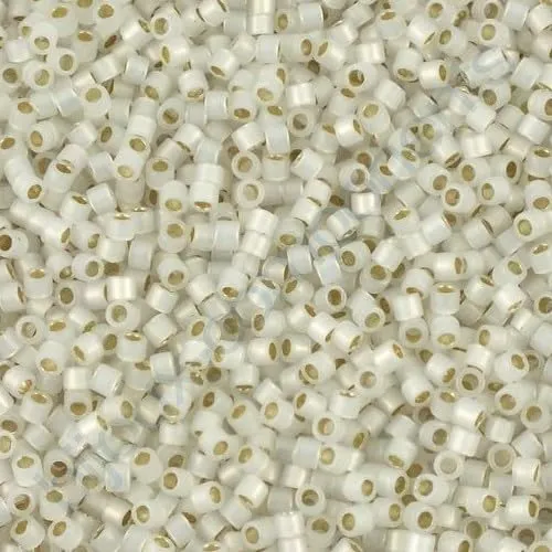 Miyuki Delica Perline Rocailles 11/0 Opale Rivestito in Argento DB0221 Vetro Giapponese 5g - immagine 1