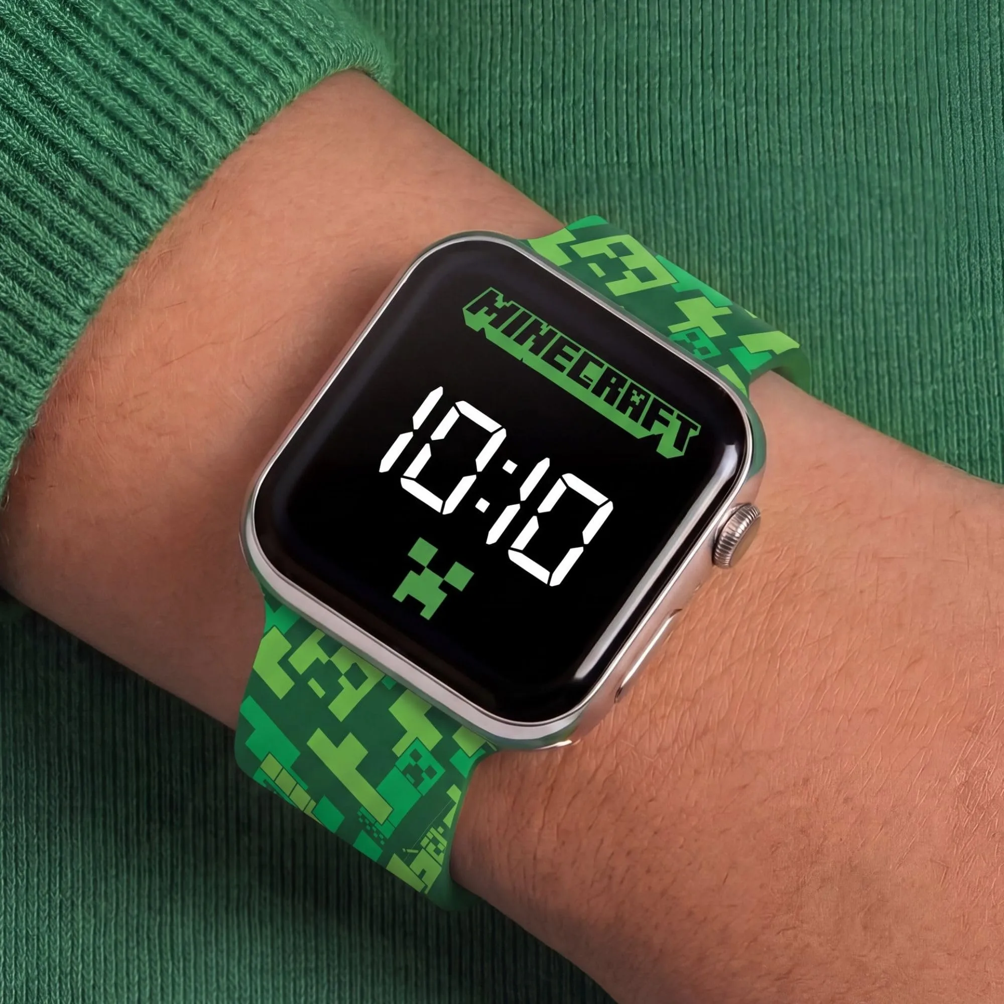 Minecraft Orologio Digitale LED MIN4273, Verde - immagine 2