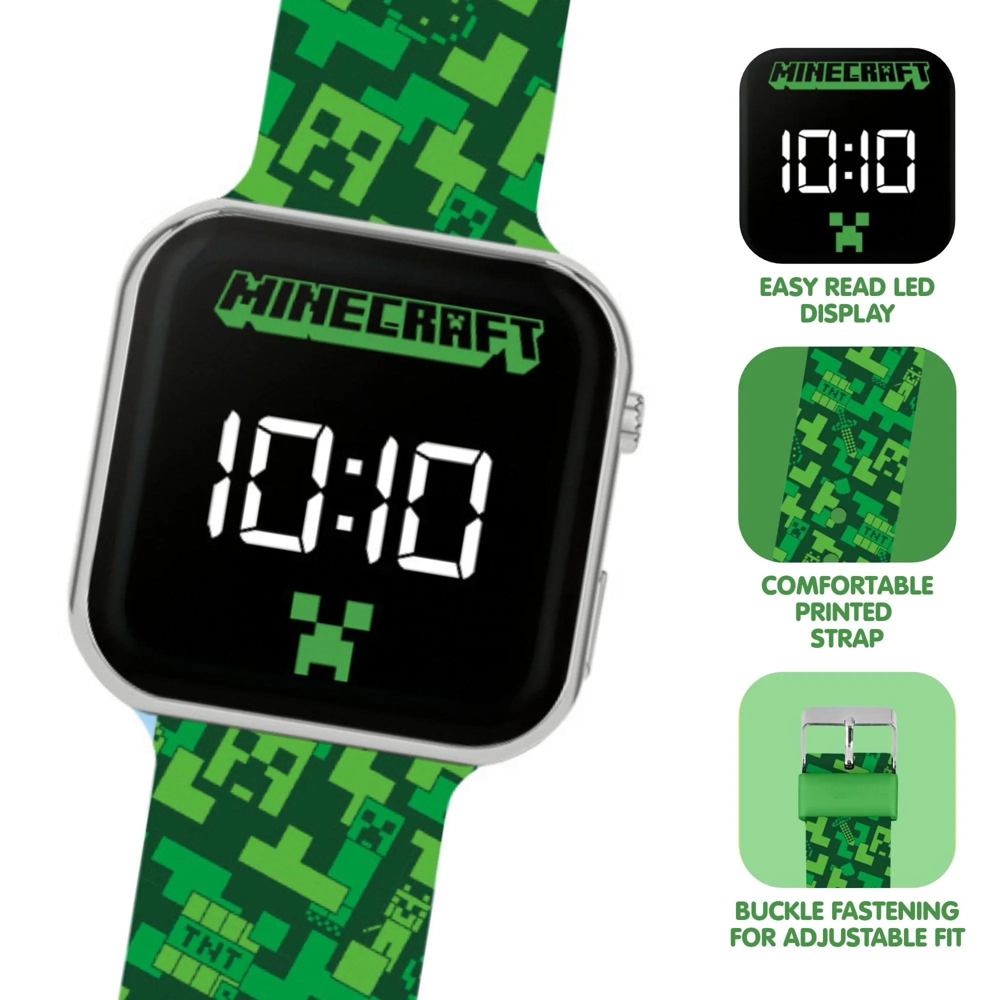 Minecraft Orologio Digitale LED MIN4273, Verde - immagine 3