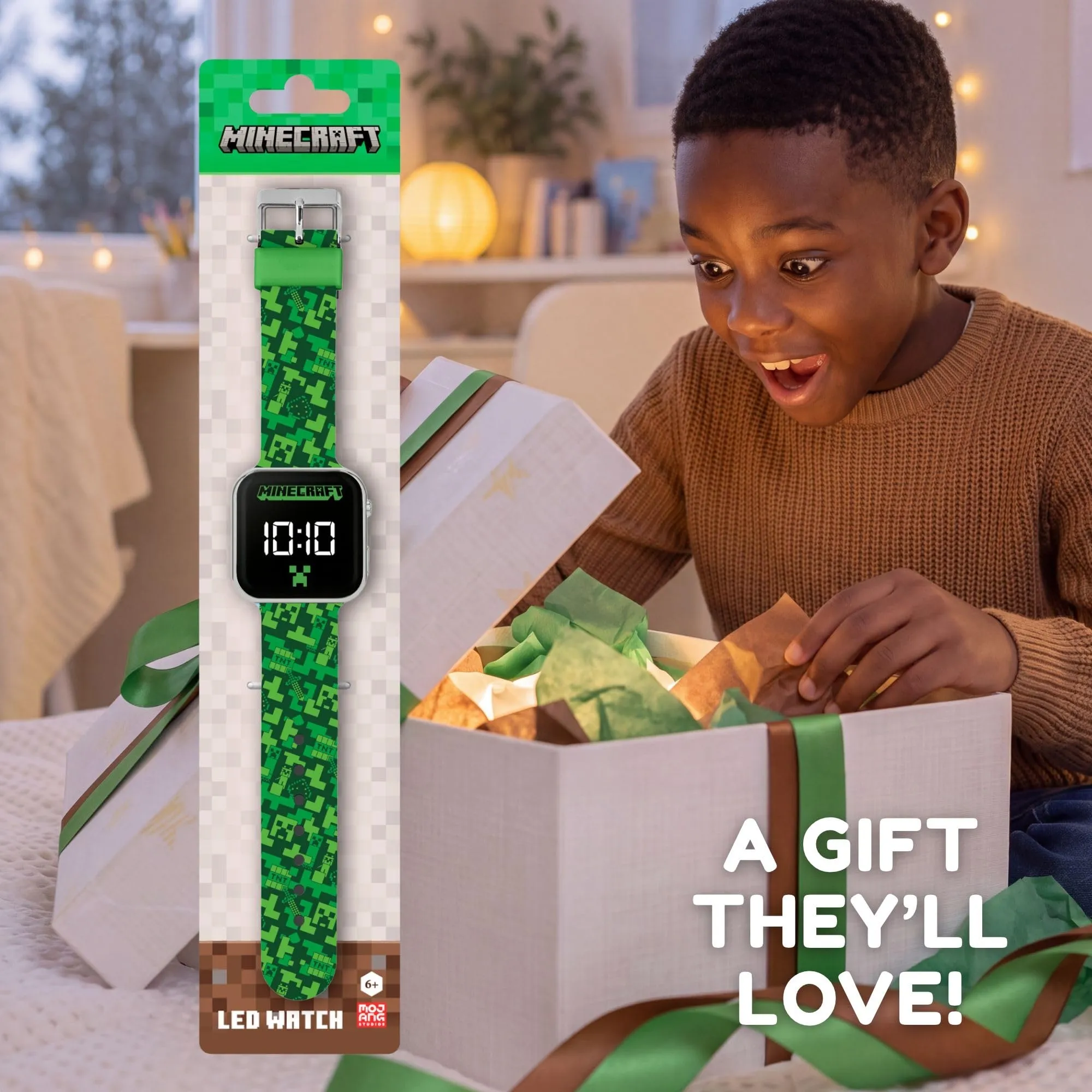 Minecraft Orologio Digitale LED MIN4273, Verde - immagine 5