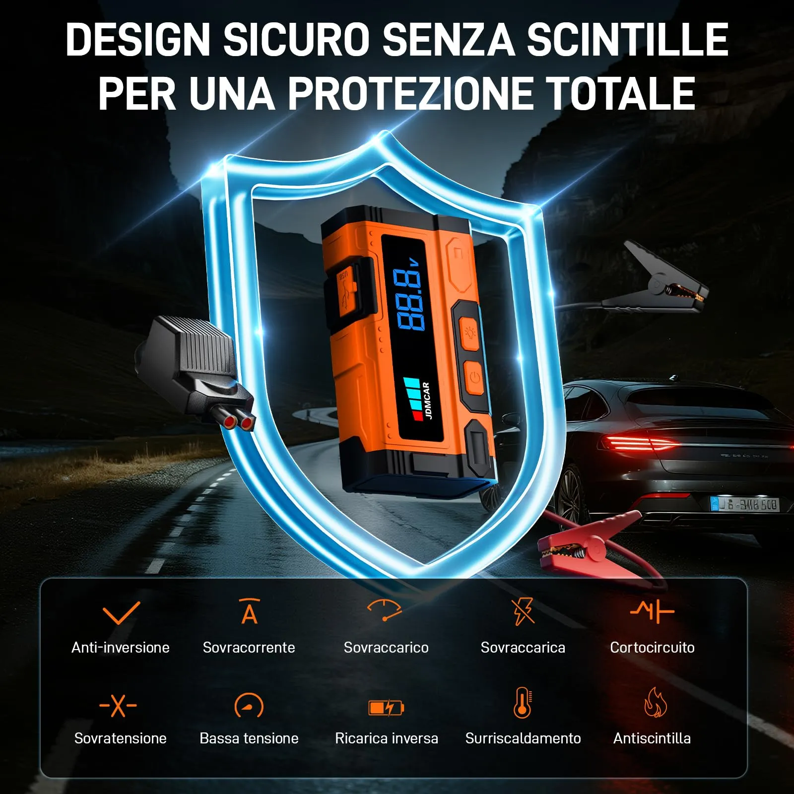 JDMCAR 11000A Booster Avviamento Auto - Avviatore Batteria Auto - immagine 3