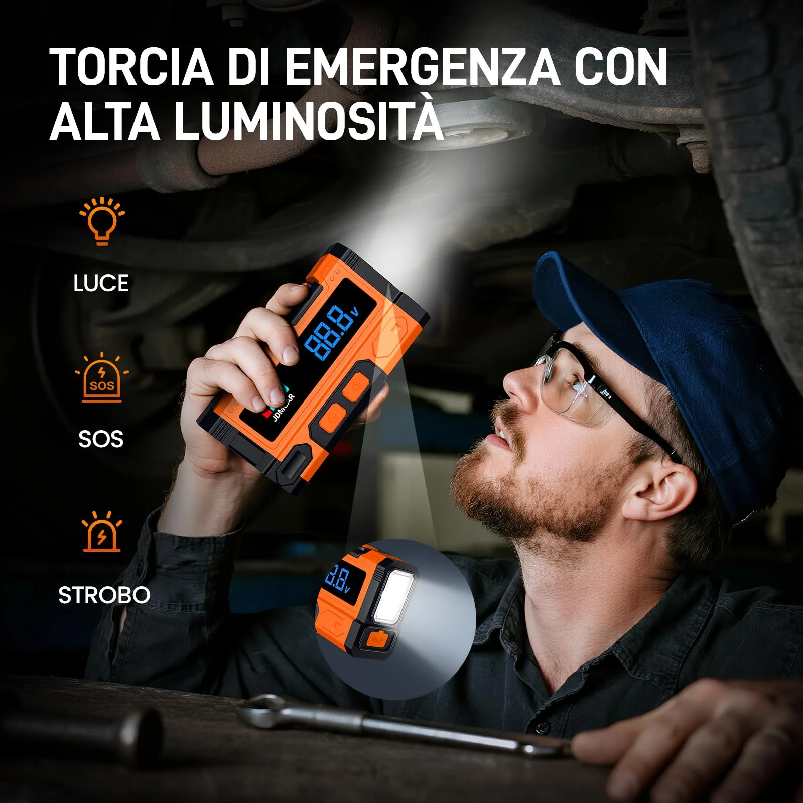 JDMCAR 11000A Booster Avviamento Auto - Avviatore Batteria Auto - immagine 5