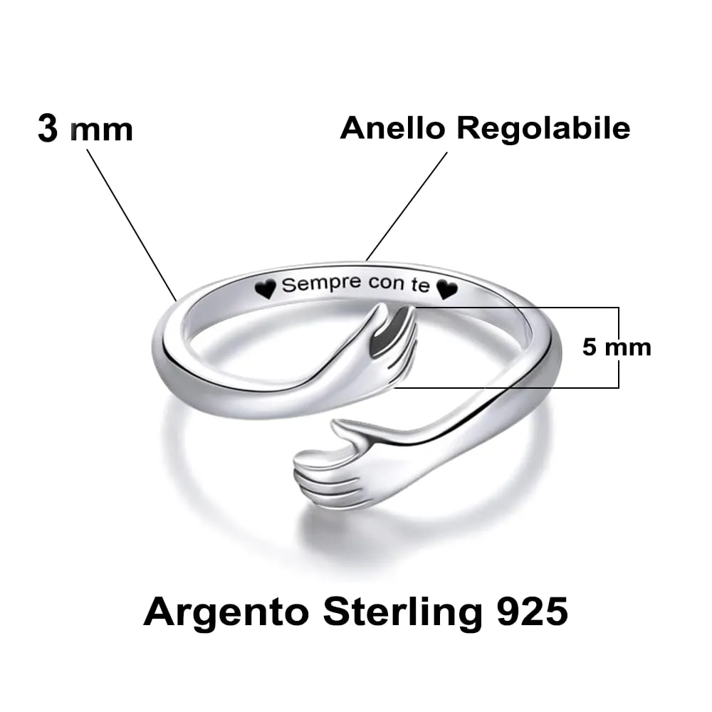 Bramart Anello da Donna in Argento Sterling 925 Sempre con te, Regolabile - immagine 6