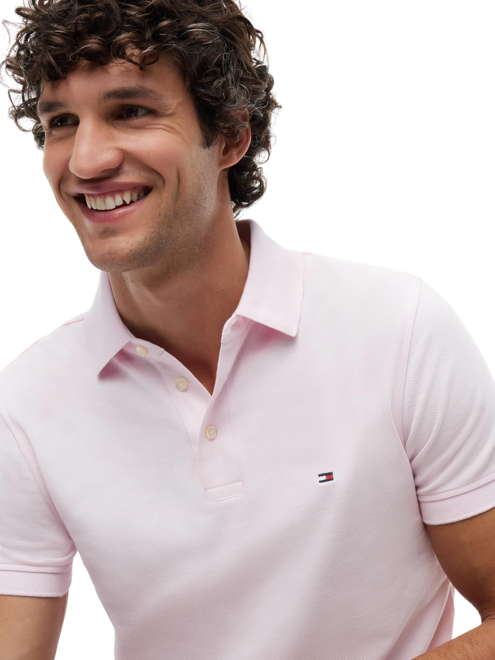Tommy Hilfiger Polo Maniche Corte 1985 Slim Fit, Rosa (Light Pink), XL - immagine 4