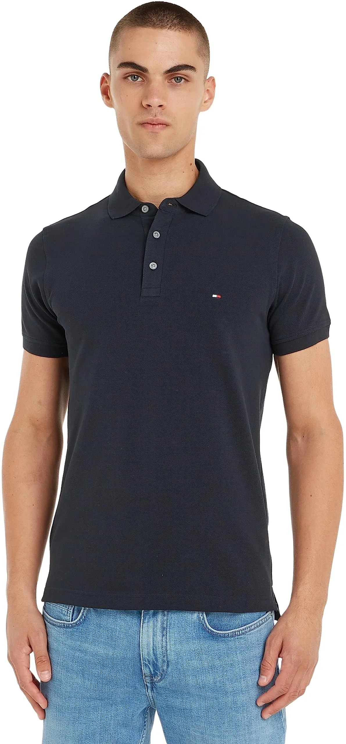 Tommy Hilfiger 1985 Slim Fit Polo Shirt, Blu (Desert Sky), L - immagine 1