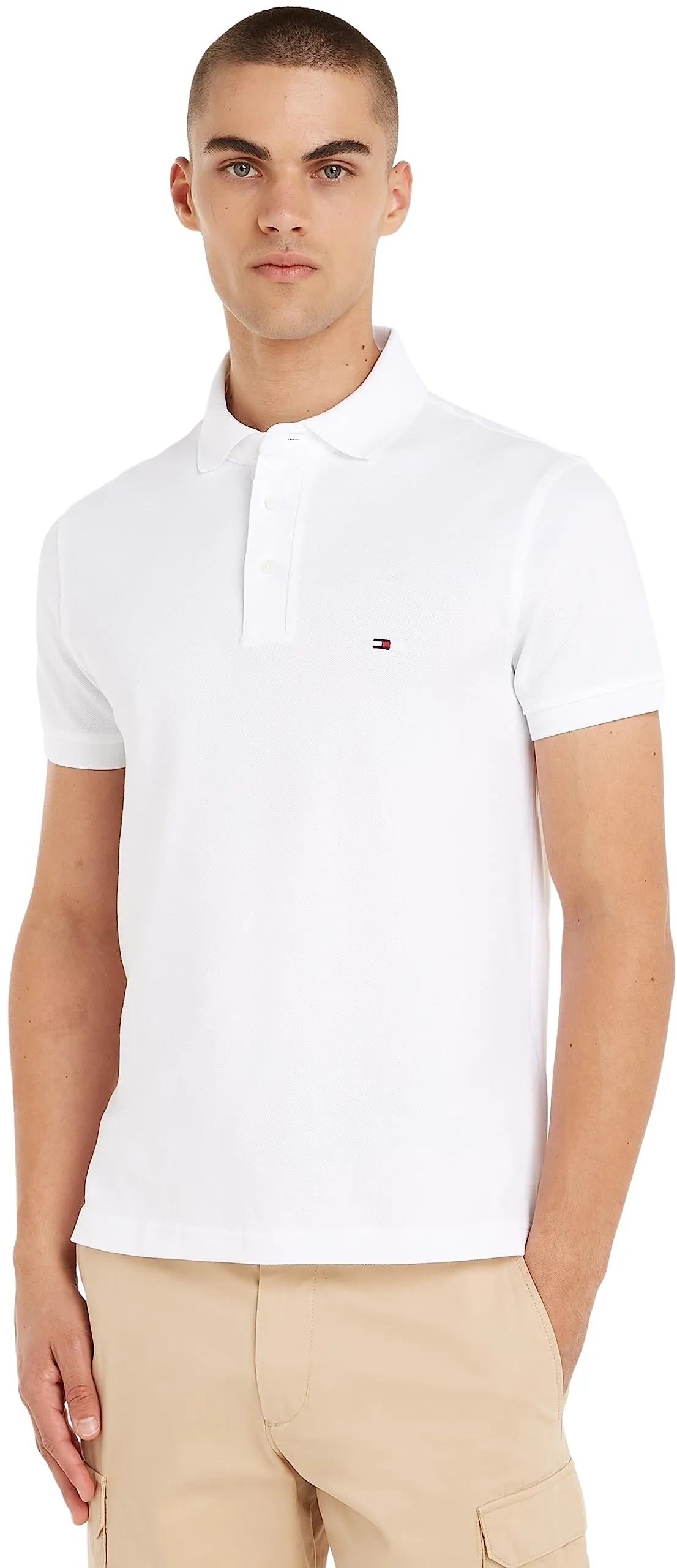 Tommy Hilfiger 1985 Slim Fit Polo Shirt, White, XS - immagine 1