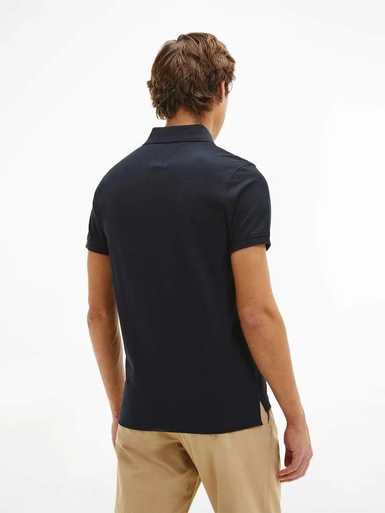 Tommy Hilfiger Polo Maniche Corte Uomo 1985 Slim Fit, Blu (Desert Sky), S - immagine 4