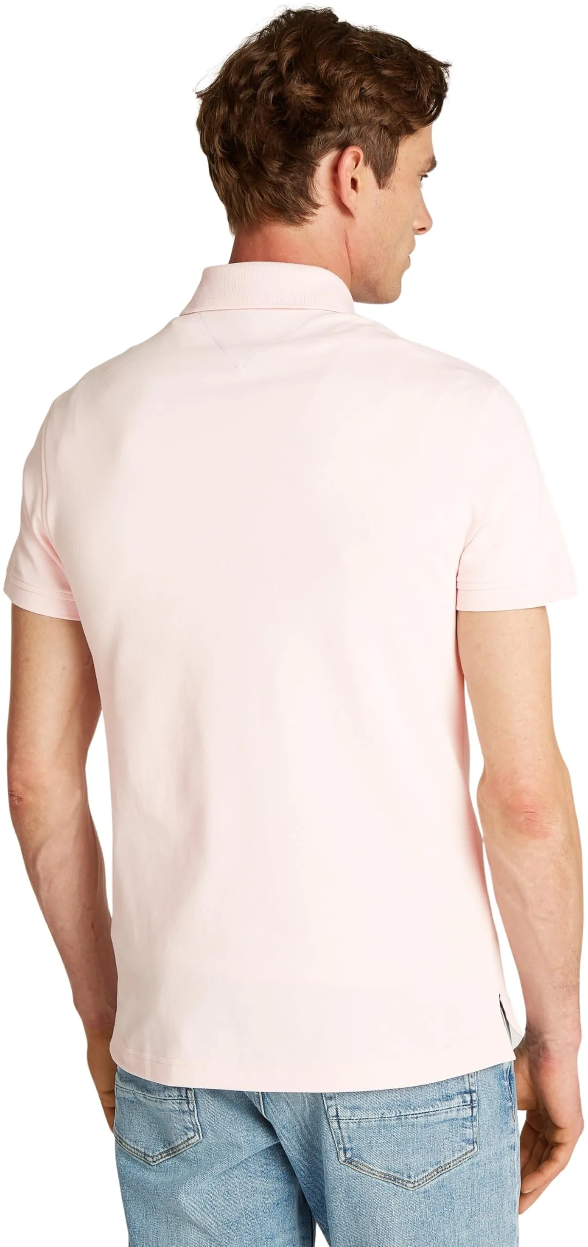 Tommy Hilfiger 1985 Slim Fit Men's Short Sleeve Polo Shirt, Light Pink, L - immagine 2