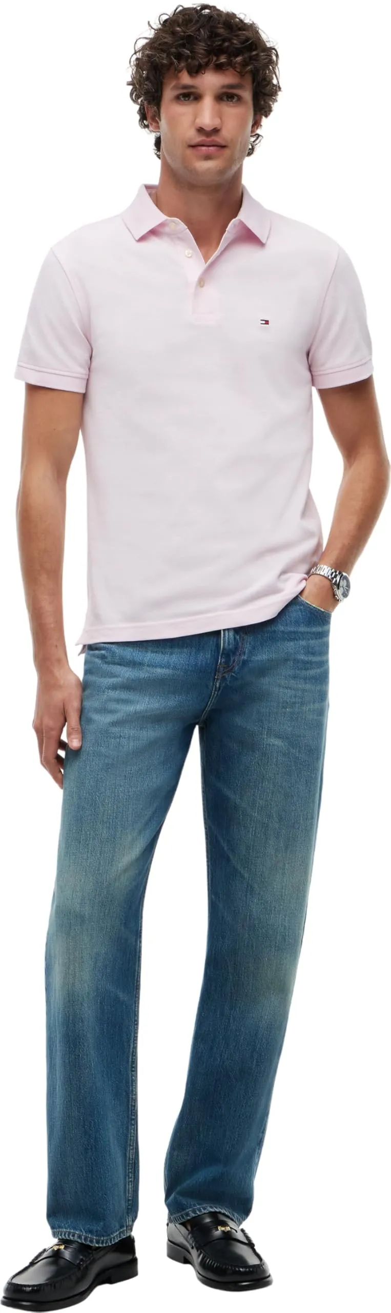 Tommy Hilfiger 1985 Slim Fit Polo Shirt, Light Pink, M - immagine 5