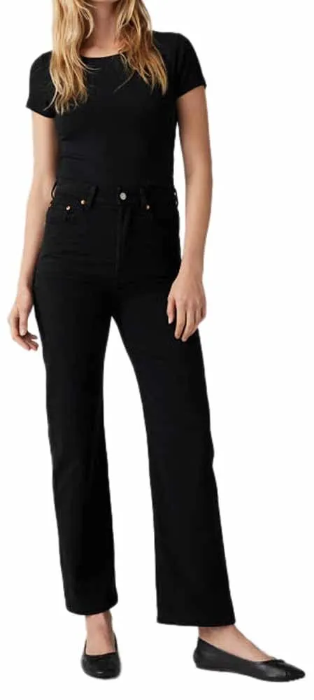 Levi's Ribcage Straight Ankle Jeans, Black Heart, 27W / 29L - immagine 1