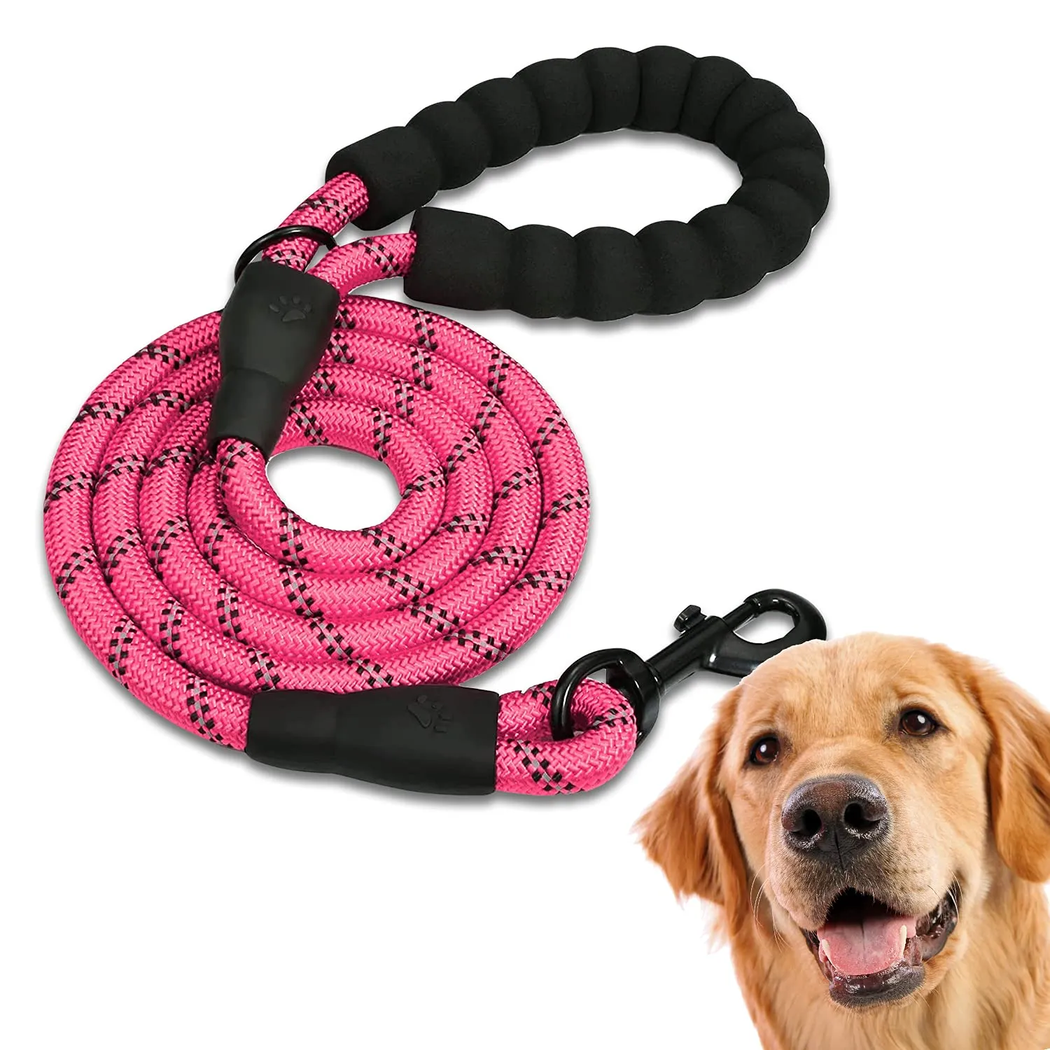 Edipets Guinzaglio per Cani Riflettente con Impugnatura Imbottita, 1.2 m, Rosa - immagine 1
