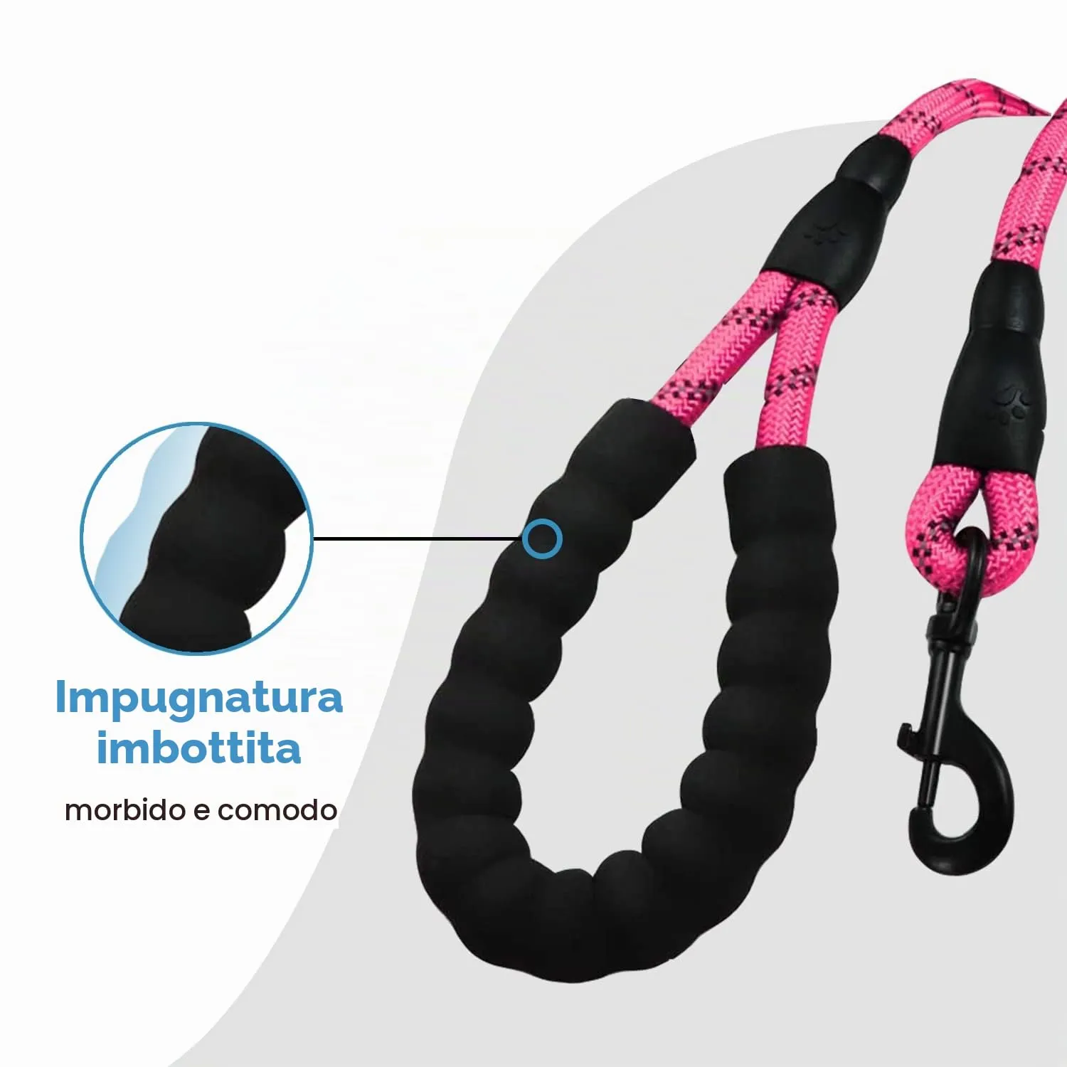 Edipets Guinzaglio per Cani Riflettente con Impugnatura Imbottita, 1.2 m, Rosa - immagine 3