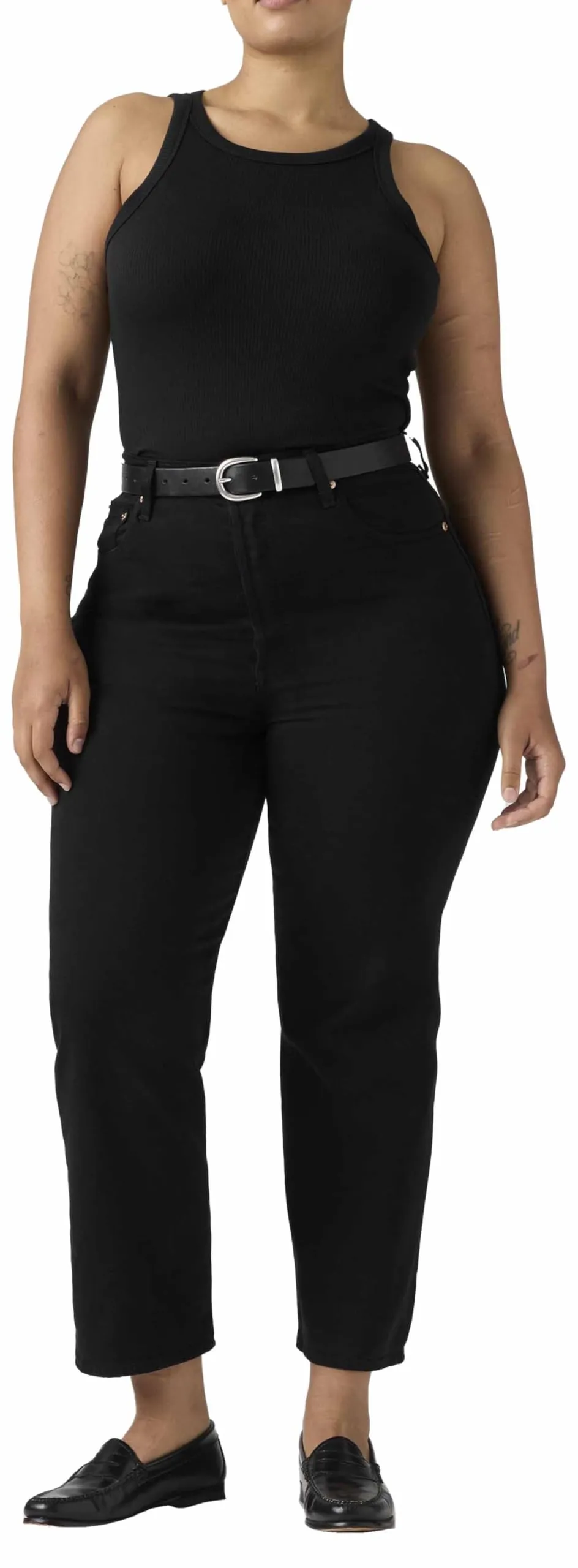Levi's Ribcage Straight Ankle Jeans, Black Heart, 23W / 29L - immagine 9
