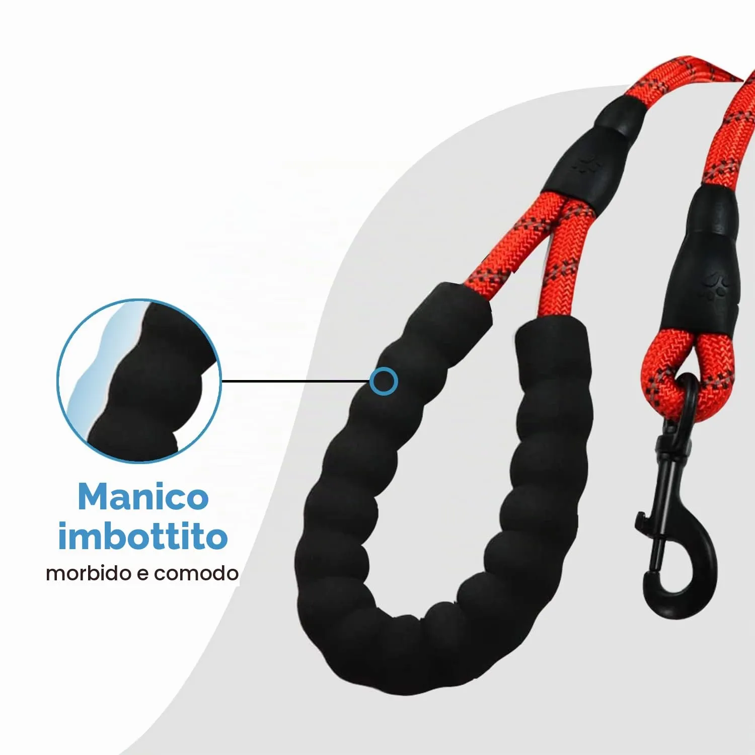 Edipets Guinzaglio per Cani Riflettente con Impugnatura Imbottita, 1.2 m, Rosso - immagine 3