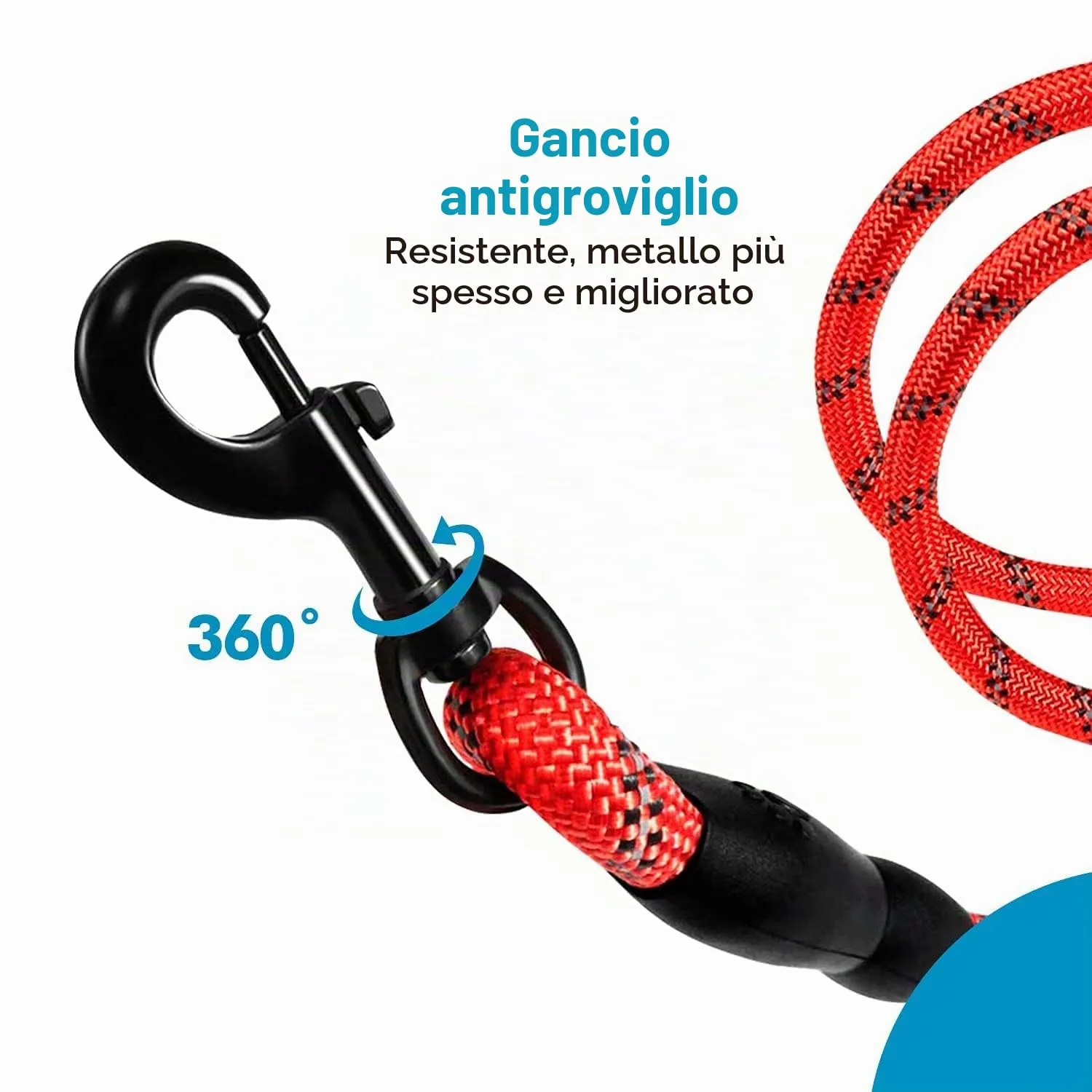 Edipets Guinzaglio per Cani Riflettente con Impugnatura Imbottita, 1.2 m, Rosso - immagine 4
