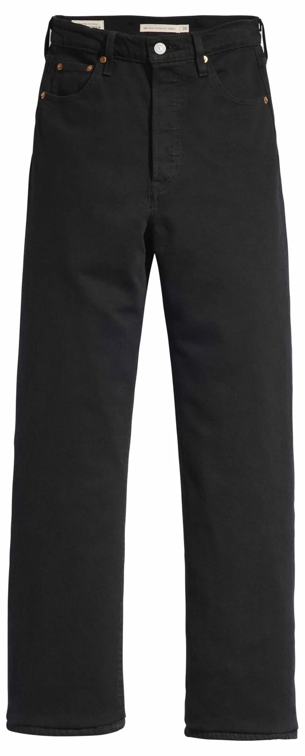 Levi's Ribcage Straight Ankle Jeans, Black Heart, 25W / 31L - immagine 7