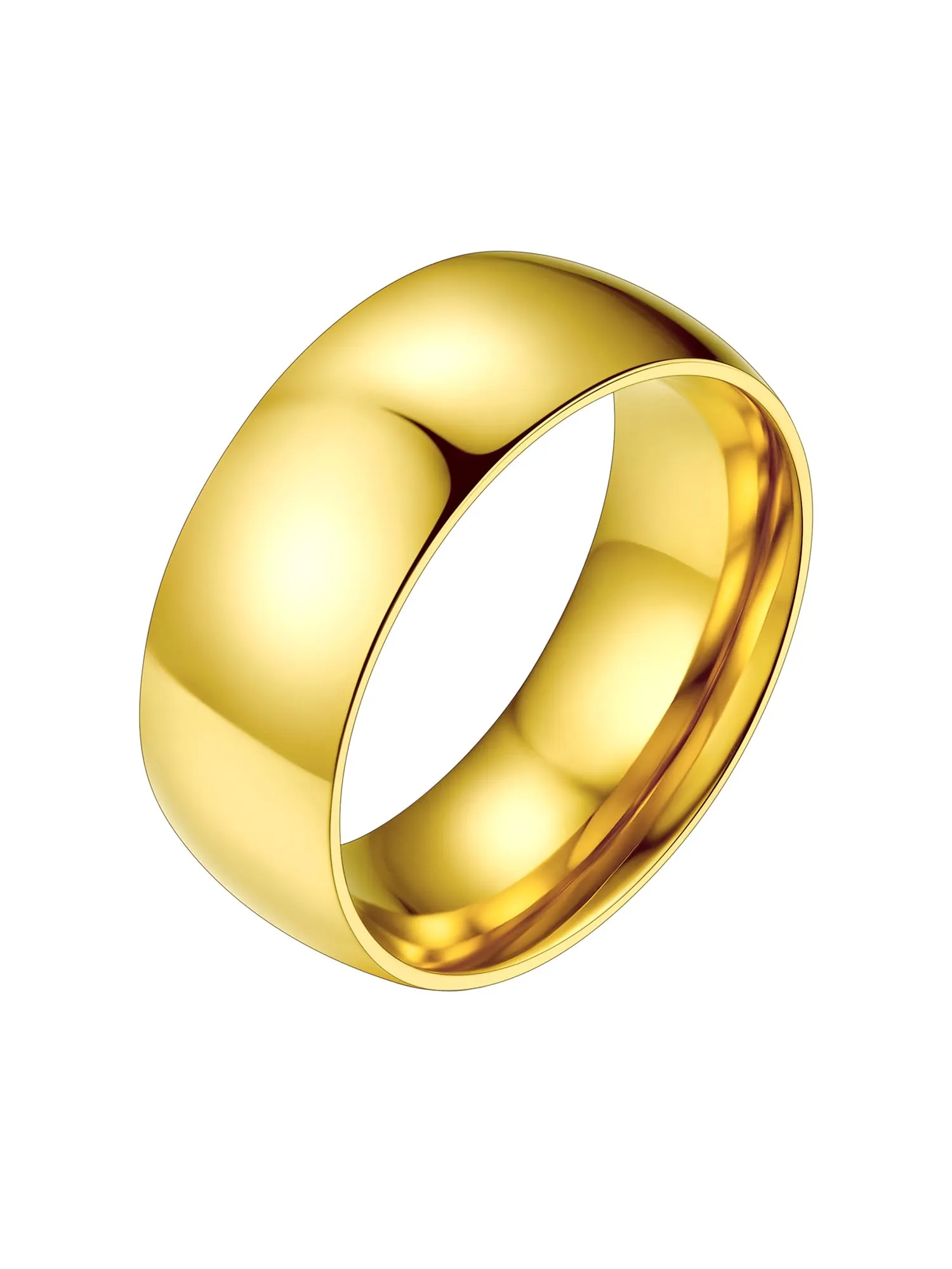 PROSTEEL Anello Fede Uomo in Acciaio Dorato Misura 17 - immagine 1