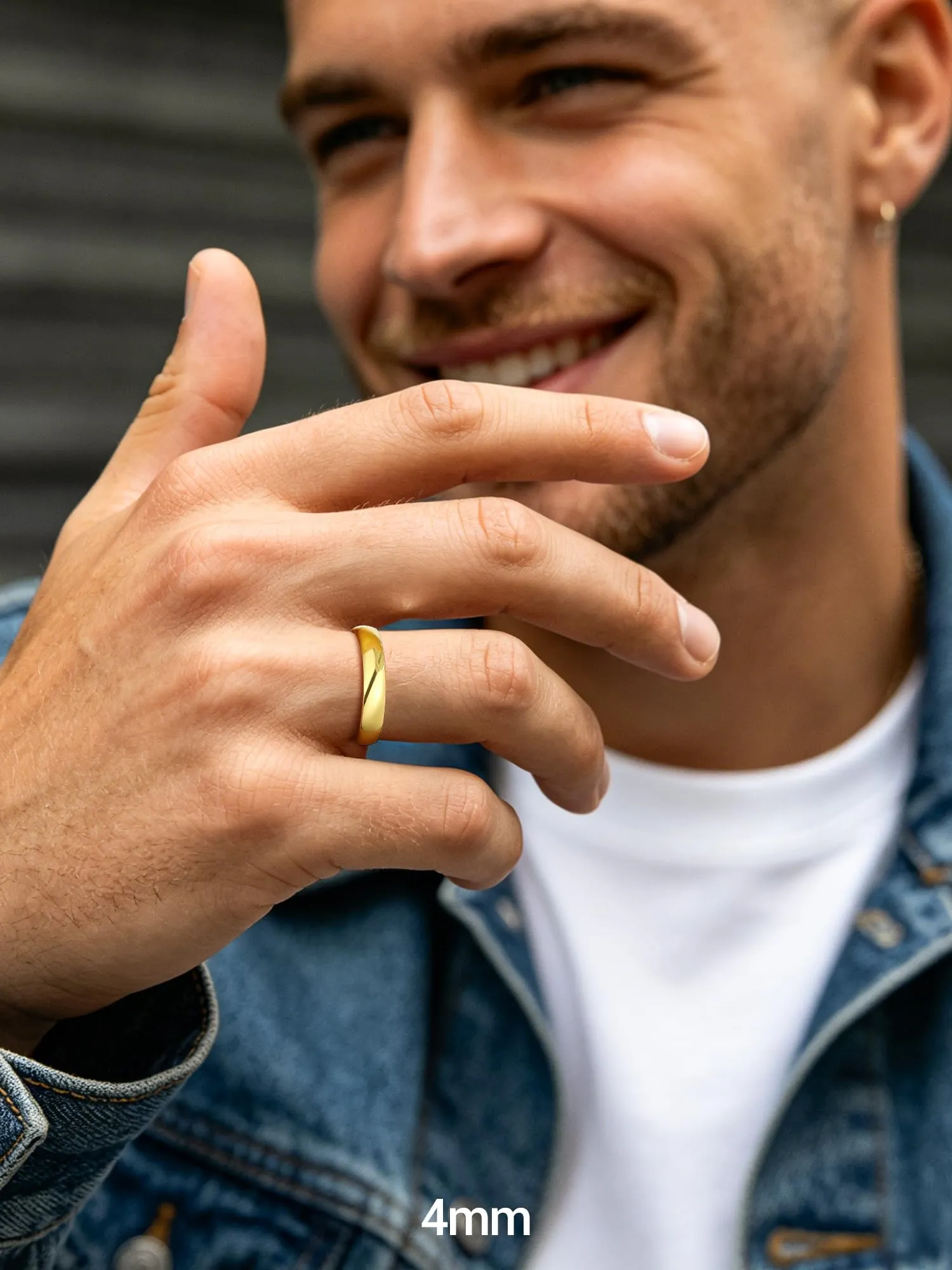 PROSTEEL Anello Fede in Acciaio Oro, Misura 14 - immagine 4