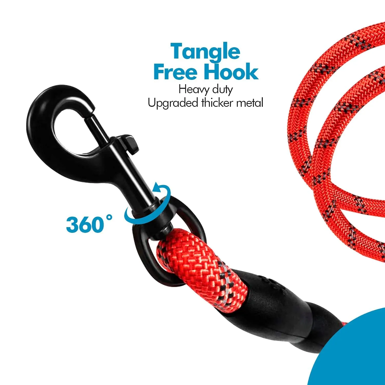 Edipets Guinzaglio per Cani Riflettente con Impugnatura Imbottita, 1.5 m, Rosso - immagine 4