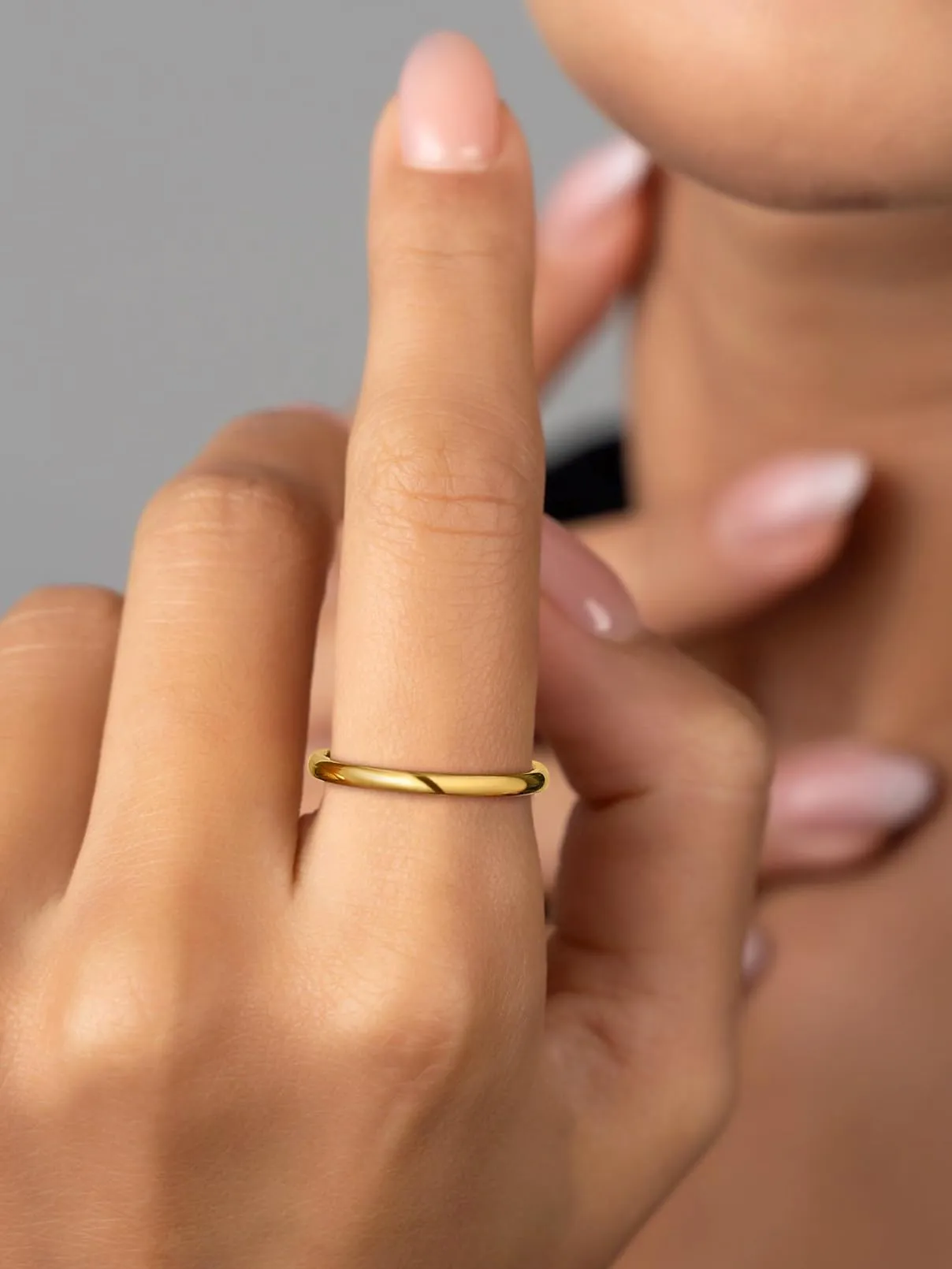 PROSTEEL Anello Personalizzato in Acciaio Inossidabile 2mm, Taglia 19, Oro Placcato - immagine 4