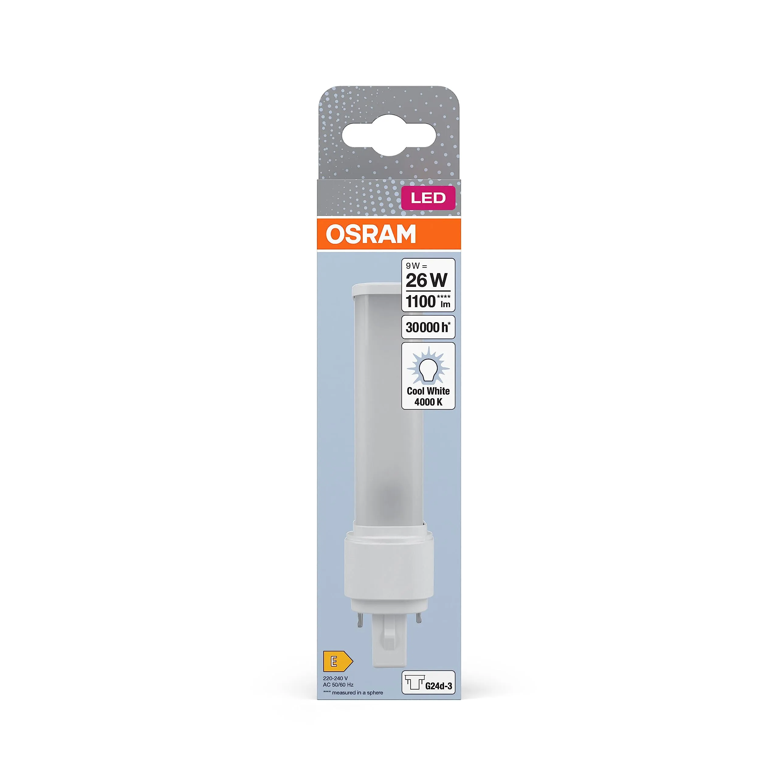 Osram Dulux D LED 26, Base G24D-3, 9W, 1100 lumen, Bianco Freddo 4000K - immagine 2